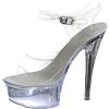 Generic Sandali da donna bohemien tacco basso trasparente sexy scarpe con tacco alto, bianco, 37 EU