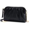 VASCHY Pochette Donna Elegante in Pelle, Clutch e Borsetta con Tracolla per Matrimonio e Festa - Nero