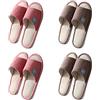 Teceyfeet Set di Ciabatte Ospiti,4 Paia Pantofole Ospiti Antiscivolo Lavabili Pantofole Aperte Sulla Punta Confortevole Pantofole per Donna Uomo Casa Hotel Spa Matrimonio Famiglia Viaggio，4 Taglie