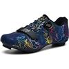 Hixingo Scarpe Uomo Donna Scarpe Strada Mountain Bike Compatibili Pedali SPD SPD-SL, Unisex Scarpes Ciclismo MTB Traspirante All'aperto per Bici 37-47EU (Blu Scuro,41)