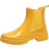 Jamron Jamrom Donna Moda Stivaletti Chelsea Stivali da Pioggia Tacco Grosso Stivali di Gomma Giallo SN0708183 EU41