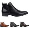Generisch Stivaletti da uomo, impermeabili, Chelsea Boots da uomo, in pelle, per attività all'aria aperta, per il tempo libero, eleganti, per l'autunno, antiscivolo, da trekking, Nero , 45 EU