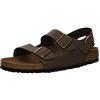 Birkenstock Classic Milano Birko-Flor Softfootbed - Sandali unisex - adulto, Marrone (Mocca Nubuk), 47 (Stretta)