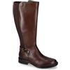 Valleverde 17105 Stivali Casual Donna Pelle Nero Tacco Grosso 3Cm Suola Gomma Gambale Ginocchio