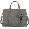 NEWHEY Borsa Donna Università Tote Bag in Pelle PU Grande Borsa Lavoro Donna Borsa Porta PC 15.6 Pollici Borsa a Spalla Borsa Tracolla Grigio