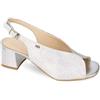 Valleverde 28223 Argento Bicolor Sandali Donna Tacco Cinturino Glitter 37