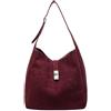 AVZYARDY Borsa a spalla femminile in scamosciato di alta qualità, grande e morbida con stile slouch e forma a mezzaluna, perfetta per il lavoro quotidiano e i viaggi autunnali