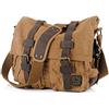 Jonon Borsa messenger vintage da uomo militare in tela per laptop da 13,3-17, Caff, Size 13.3