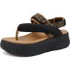 COFACE Ortopedici Sandali Trekking Donna Comode Camminata Fascite Plantare Memory Foam Sportivi Sandalo Estive Aperti Escursionismo Spiaggia Piscina Mare Eleganti Platform Infradito Kaki Nero 40