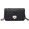 HAKSIM Borsa a tracolla da donna in pelle alla moda trapuntata con tracolla Nero Small