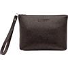 CLASSE77 Pochette a Mano in vera Pelle morbida - Borsetta Piccola Clutch con Laccetto da Polso, per Uomo o Donna, pratica ed elegante - Produzione artigianale - Made in Italy (Testa di moro)