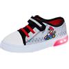 Super Mario Scarpe da Ginnastica in Tela Ragazzi con luci Lampeggianti, Scarpe da Ginnastica in Tela Mario Kart per Ragazzi con luci Lampeggianti, Bianco Rosso, 25 EU