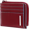 PIQUADRO Porta Carte di Credito in Pelle, Accessori da Viaggio-Portafogli Unisex-Adulto, Rosso, 11,50 x 8,00 x 1,00 (cm)