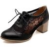 Gicoiz Brogue Oxford Tacco a Blocco Donna Cordoncino Classico Derby