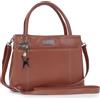 Catwalk Collection Handbags - Borsa a Spalla con Tracolla Removibile in Pelle - Tote Bag Media da Donna - Borsa a Mano - Rosaline - Marrone Chiaro