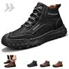 LOVEWLVNCL Scarpe Umhaven da Uomo, Mocassini Ortopedici Antiscivolo in Vera Pelle Fatto a Mano, Stivali da Lavoro ed Eleganti Impermeabili e Comodi for Guidare e Camminare(nero,45 EU)