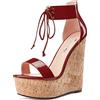 Castamere Donna Alto High Zeppa Piattaforma Tacco Heel Aperte sulla Punta Cinturino alla Caviglia Merletto Sandali Clear Dress 15 CM Heels