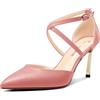 Castamere Donna Alto High Tacco Heel a Punta Pumps Cinturino alla Caviglia Cinturino Incrociato da Matrimonio Dress 8.5 CM Heels Rosa Pesca 37 EU