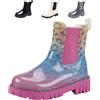 DRECAGE Stivali Gomma Donna Stivaletti Pioggia Donna Impermeabile Stivali Chelsea Comode Antiscivolo Giardinaggio Scarpe