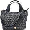 Laura Biagiotti Borsa Donna Linea Iselin, Nylon Trapuntato Impermeabile con Logo LB, Manici in Pelle Sintetica, Tracolla Regolabile Rimovibile, Dimensioni 31x12x24 cm, ART.LB25W-105-4 (NERO)