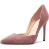 NobleOnly Donna Spillo Alto High Tacco Heel a Punta Pumps Two-Piece Slip-on da Matrimonio Sexy Dress Scarpe Rosa 38 EU