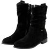 Generisch Stivali invernali da donna 43 - Stivaletti da donna beige con tacco a mezza gamba, eleganti stivali invernali leggeri, caldi, eleganti scarpe da donna comode da donna in pizzo