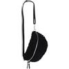 SH Leder ® Marsupio in peluche Teddy da donna, marsupio da cintura per festival viaggi, marsupio di medie dimensioni, borsa a tracolla da donna con tracolla in vera pelle 27x16cm Kate G358, Nero , m