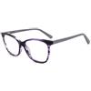 FERAVIA Eleganti occhiali da vista classici viola da donna con lenti trasparenti ottiche quadrate in acetato lucido
