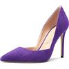 NobleOnly Donna Spillo Alto High Tacco Heel a Punta Pumps Two-Piece Slip-on da Matrimonio Sexy Dress Scarpe Viola 38 EU