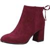 Lroey Reoly Stivaletti da Donna con Tacco a Blocco, Stivaletti da Ufficio Tacco Alto Punta Rotonda Polacchine Solid Zip, Numero 32-46