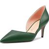 NobleOnly Donna Spillo Medio Tacco Heel a Punta Pumps Two-Piece Slip-on da Matrimonio Sexy 6 CM Heels Verde Scuro 43 EU