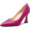 NobleOnly Donna Medio Tacco Heel Slip-on Chiusa a Punta Classico Dress Pumps Casual Ufficio Estate Scarpe 8.5 CM Heels Magenta 39 EU