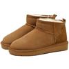 Only CB Stivali da Neve Donna Classic Mini, Stivali Classic Ultra Mini in Pelle, Comodi e Caldi in Pelle Scamosciata con Fodera in Pelliccia Sintetica, Antiscivolo Casual Stivaletti (40,Brown)