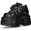 New Rock Scarpe Pelle Militare Unisex NEW ROCK Originale Piattaforma M.TANK120NSHLACE-S1, Nero , 44 EU