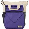 IF Bookaroo Back Pack, borsa in tela riciclata RPET per uomini e donne, astuccio frontale e tasche con cerniera a busta, ideale per gli amanti dei libri e della cancelleria, tela viola e naturale.