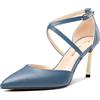 Castamere Donna Alto High Tacco Heel a Punta Pumps Cinturino alla Caviglia Cinturino Incrociato da Matrimonio Dress 8.5 CM Heels Blu Denim 37 EU