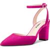 Castamere Donna Chunky Blocco Alto High Tacco Heel a Punta Cinturino alla Caviglia Two-Piece Pumps da Matrimonio Dress 8 CM Heels Magenta 41 EU