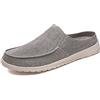 ERLINGO Mocassini da uomo in tela, comodi, senza schienale, leggeri, slip on per camminata, casual, per interni ed esterni, Grigio, 39 EU