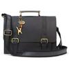 Catwalk Collection Handbags - Grande Cartella a Tracolla Donna in Pelle - Borsa Messenger Lavoro - Borsa Business per Ufficio - Canterbury - Nero