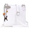 Catwalk Collection Handbags - Borsa a Tracolla Piccola in Vera Pelle - Borsetta Donna - Borsa Estiva con Tracolla Regolabile - Lena - Bianco