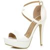 AJVANI Donna tacco alto fibbia cinturini incrociati scarpe punta aperta sandali numero 3 36