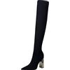 Generisch Stivali sopra il ginocchio da donna con tacco a blocco, stivali lunghi con tacco alto, eleganti stivali invernali caldi, comodi e sexy da donna