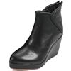 LarDorLin Donna Zeppa Inverno Plateau Stivaletti Zip Ufficio Tacco Alto Warm Appuntito Eleganti Polacchine Nero Numero 38 EU (39 Cn)