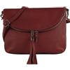 modamoda de - Borsa a tracolla T07 in pelle, rosso porpora, s