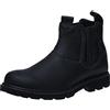 generico Scarpe da Uomo Stivali Alti in Pelle Stivali Corti Piatti in Pelle Vintage con Punta Stivaletti Pelliccia (Black, 40)