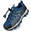UOVO Scarpe da Trekking Bambino Idrorepellenti Scarpe da Escursionismo Antiscivolo e Traspiranti per Bambini Scarpe Sportive Outdoor Blu Militare Taglie 34