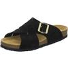 AFS-Schuhe 2141, Pantofole da donna alla moda in vera pelle, sandali estivi con grande fibbia, realizzati a mano in Germania
