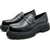 HHMYJUQA Mocassini da Uomo con Suola Spessa A Carrarmato Slip-On in Pelle Verniciata Scarpe da Cerimonia Mocassini Casual con Plateau