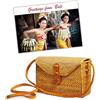 Pro@Home43® Borsa Mare in Rattan e Paglia Rettangolare Clutch da Donna con Tracolla - Artigianale da Bali, Stile Boho Chic