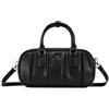 QUEEN HELENA Borsa a Mano con Tracolla Rimovibile Borsetta Rigida Donna M1056 (Nero)